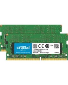 Crucial 32GB (2 x 16GB) DDR4 SDRAM Memory Kit - 32 GB (2 x 16GB) - DDR4-2400/PC4-19200 DDR4 SDRAM - 2400 MHz - CL17 - 1.20 V - Non-ECC - Unbuffered - 260-pin - SoDIMM - Lifetime Warranty