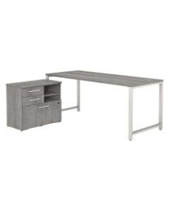 Bush Business Furniture 400 Series 72inW x 30inD Table Desk With Storage, Platinum Gray, Premium Installation