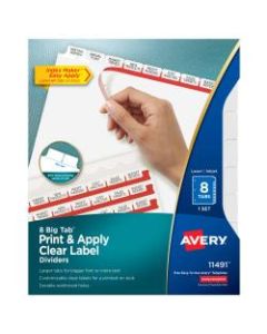 AveryIndex Maker Big Tab Clear Label Dividers, 8-Tab Set