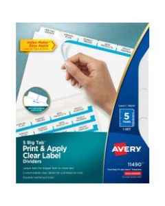 AveryIndex Maker Big Tab Clear Label Dividers, 5-Tab Set
