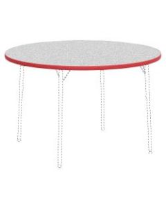 Lorell Classroom Round Activity Table Top, 48inW, Gray Nebula/Red