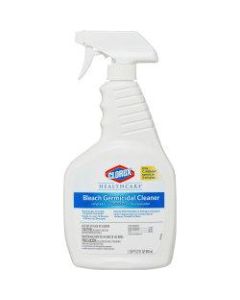 Clorox Healthcare Bleach Germicidal Cleaner - Ready-To-Use Spray - 22 fl oz (0.7 quart) - 240 / Bundle - Clear