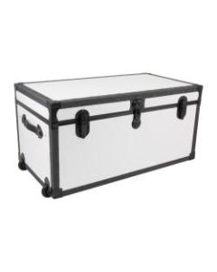 Seward Trunk With Wheels And Lock, 16 1/2in x 31in x 17 1/2in, White/Black