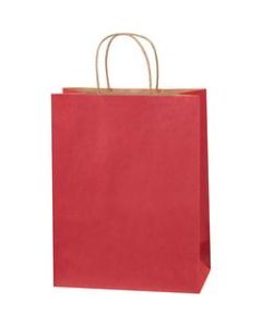 Partners Brand Tinted Shopping Bags, 13inH x 10inW x 5inD, Scarlet, Case Of 250