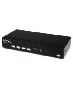 StarTech.com 4 Port USB DVI KVM Switch with DDM Fast Switching Technology and Cables - Control 4 DVI USB-equipped PCs with a single peripheral set with USB Dynamic Device Mapping to avoid switching lag-time - 4 Port USB DVI KVM Switch