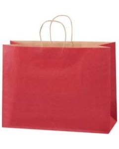 Partners Brand Tinted Shopping Bags, 12inH x 16inW x 6inD, Scarlet, Case of 250