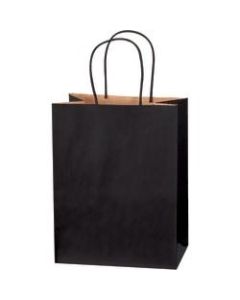Partners Brand Tinted Shopping Bags, 10 1/4inH x 8inW x 4 1/2inD, Black, Case Of 250