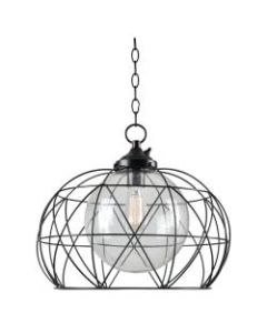 Kenroy Home Cavea 1-Light Outdoor Pendant Lamp, 18inW, Oil-Rubbed Bronze