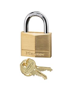 Master Lock Solid Brass Padlock - Keyed Different - 0.25in Shackle Diameter - Rust Resistant - Brass - Brass - 1 Each