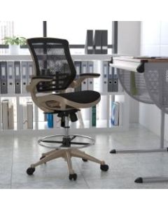 Flash Furniture Mesh Mid-Back Drafting Chair, Black/Gold