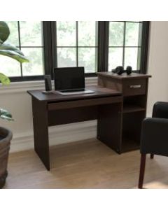 Flash Furniture 42inW Desk With Shelves And Drawer, Espresso