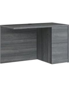 HON 10500 Series Right Return - 42in x 24in x 29.5in - 2 x File Drawer(s) - Single Pedestal on Right Side - Flat Edge - Material: Wood, Laminate - Finish: Sterling Ash Laminate
