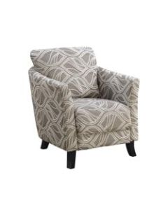 Monarch Specialties Box Seat Accent Chair, Taupe Leaf/Black