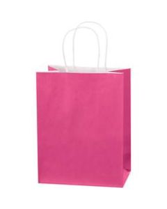 Partners Brand Tinted Paper Shopping Bags, 10 1/4inH x 8inW x 4 1/2inD, Cerise, Case Of 250