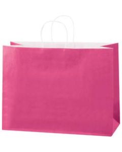 Partners Brand Tinted Paper Shopping Bags, 12inH x 16inW x 6inD, Cerise, Case Of 250