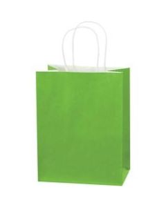 Partners Brand Tinted Paper Shopping Bags, 10 1/4inH x 8inW x 4 1/2inD, Citrus Green, Case Of 250
