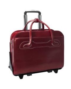 McKlein Willow Brook Leather Detachable-Wheeled Briefcase, Red