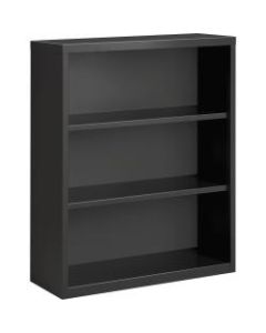 Lorell Fortress Series Steel Bookcase, 3-Shelf, Charcoal