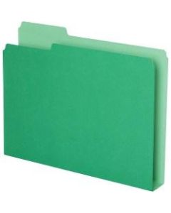 Pendaflex Double Stuff 1/3 Tab Cut Letter Top Tab File Folder - 8 1/2in x 11in - 250 Sheet Capacity - 1 1/2in Expansion - Assorted Position Tab Position - Green - 50 / Pack