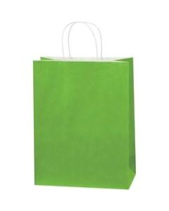 Partners Brand Tinted Paper Shopping Bags, 13inH x 10inW x 5inD, Citrus Green, Case Of 250