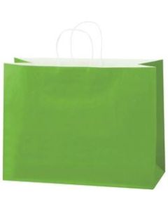 Partners Brand Tinted Paper Shopping Bags, 12inH x 16inW x 6inD, Citrus Green, Case Of 250