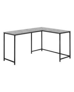Monarch Specialties Barry 59inW L-Shaped Computer Desk, Gray