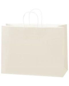 Partners Brand Tinted Paper Shopping Bags, 12inH x 16inW x 6inD, French Vanilla, 250/Case