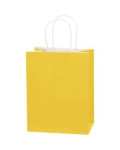 Partners Brand Buttercup Tinted Shopping Bags 8in x 4 1/2in x 10 1/4in, Case of 250