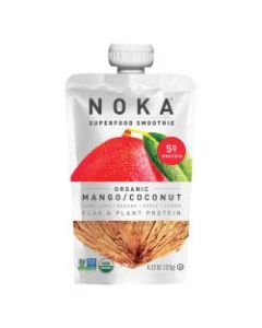 NOKA Single-Serve Superfood Smoothies, Mango Coconut, 4.22 Oz, Pack Of 12 Smoothies