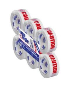 Tape Logic Caution - If Seal Is Broken Preprinted Carton Sealing Tape, 3in Core, 2in x 110 Yd., Red/White, Case Of 6