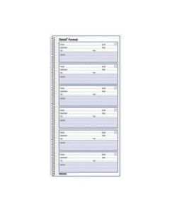 Rediform Voice Mail Log Book - 600 Sheet(s) - Wire Bound - 1 Part - 5 5/8in x 10 5/8in Sheet Size - White Sheet(s) - Blue Print Color - White Cover - Recycled - 1 Each