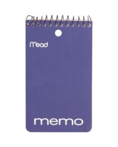Mead Wirebound Memo Book, 3in x 5in, 60 Sheets, Assorted Colors