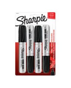 Sharpie King-Size Permanent Markers, Black, Pack Of 4