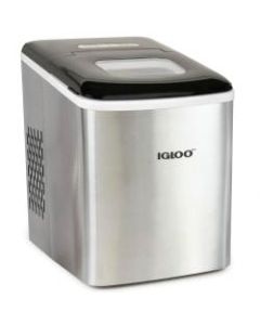 Igloo 26-Lb Automatic Self-Cleaning Portable Countertop Ice Maker Machine, 12-13/16inH x 9-5/8inW x 12-1/4inD, Stainless Steel