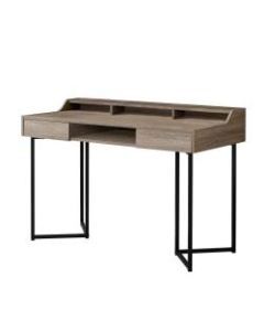 Monarch Specialties Computer Desk With Shelves, Dark Taupe/Black