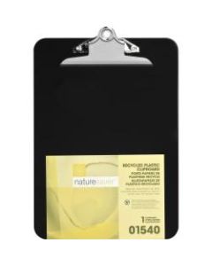 Nature Saver Recycled Plastic Clipboards - 1in Clip Capacity - 8 1/2in x 12in - Heavy Duty - Plastic - Black - 1 Each