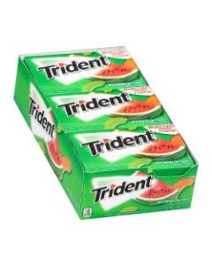 Trident Watermelon Twist Sugar-Free Gum, 14 Pieces Per Box, Pack Of 12 Boxes
