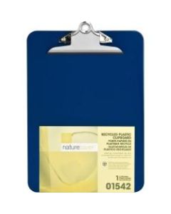 Nature Saver Recycled Plastic Clipboards - 1in Clip Capacity - 8 1/2in x 12in - Heavy Duty - Plastic - Blue - 1 Each