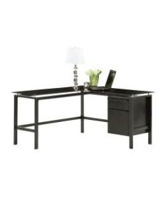 Realspace Lake Point 56inW L-Shaped Desk with 56inW Return, Black