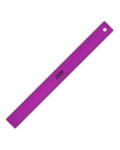 JAM Paper Non-Skid Stainless-Steel Ruler, 12in, Purple
