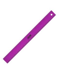 JAM Paper Non-Skid Stainless-Steel Ruler, 12in, Purple
