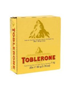 Toblerone Milk Chocolate Bars, 1.76 Oz, Pack Of 24 Bars