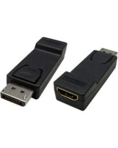 4XEM DisplayPort To HDMI Adapter - 1 x DisplayPort Male Digital Audio/Video - 1 x HDMI Female Digital Audio/Video - Black