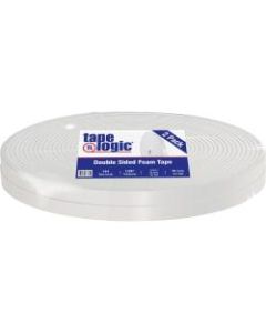 Tape Logic Double Sided Foam Tape, 1/32in, 1in x 72 Yd., White, Case Of 2
