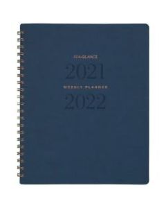AT-A-GLANCE 13-Month Signature Collection Academic Weekly/Monthly Planner, 8-1/2in x 11in, Navy, July 2021 To July 2022, YP905A20