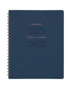 AT-A-GLANCE 13-Month Signature Collection Academic Weekly/Monthly Planner, 8-1/2in x 11in, Navy, July 2021 To July 2022, YP905A20