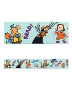 Scholastic Teachers Friend Dog Man Reading Trimmers, Assorted Colors, Set Of 12 Trimmers