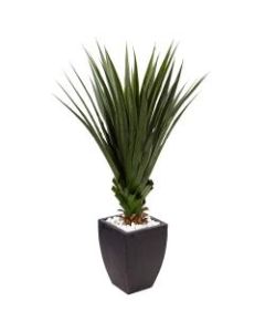 Nearly Natural 4-1/2ftH Spiked Agave Artificial Plant With Planter, Black/Green