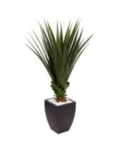 Nearly Natural 4-1/2ftH Spiked Agave Artificial Plant With Planter, Black/Green