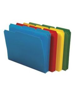 Smead Poly File Folders, 9 1/2in x 11 1/2in, 1/3 Cut, Assorted Colors, Box Of 24